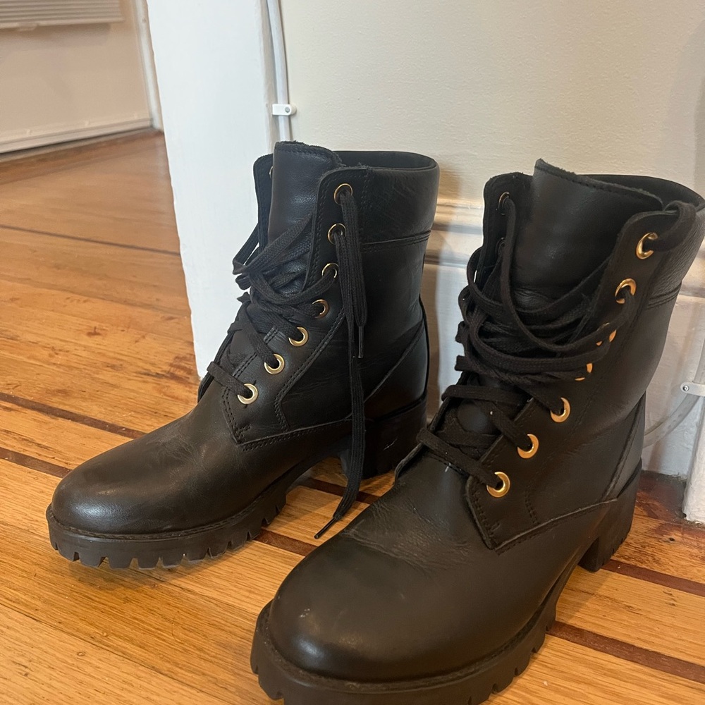 TCX Leather Combat Motorcycle Boots Sz 39